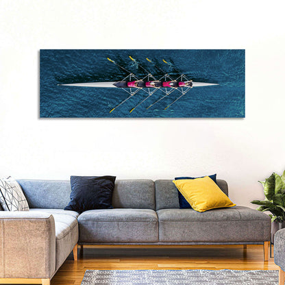 Four Rowers in Pink Shirts Wall Art
