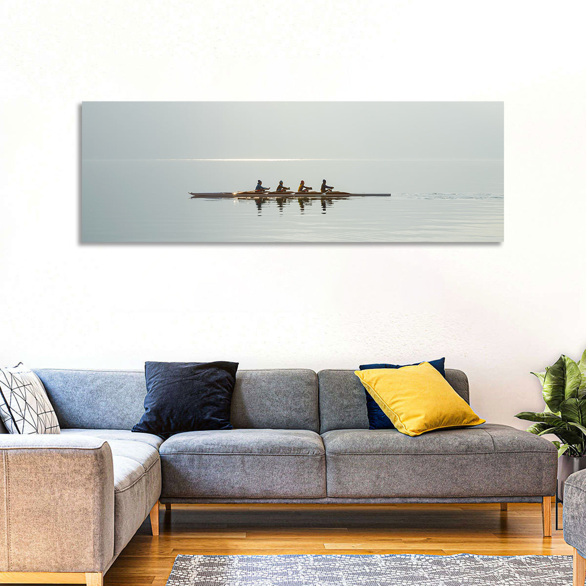 Rowing In Lake Lugano Wall Art