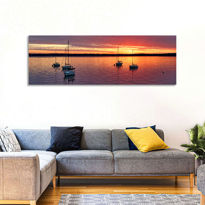 Lake Mendota Sailboats at Sunset Wall Art