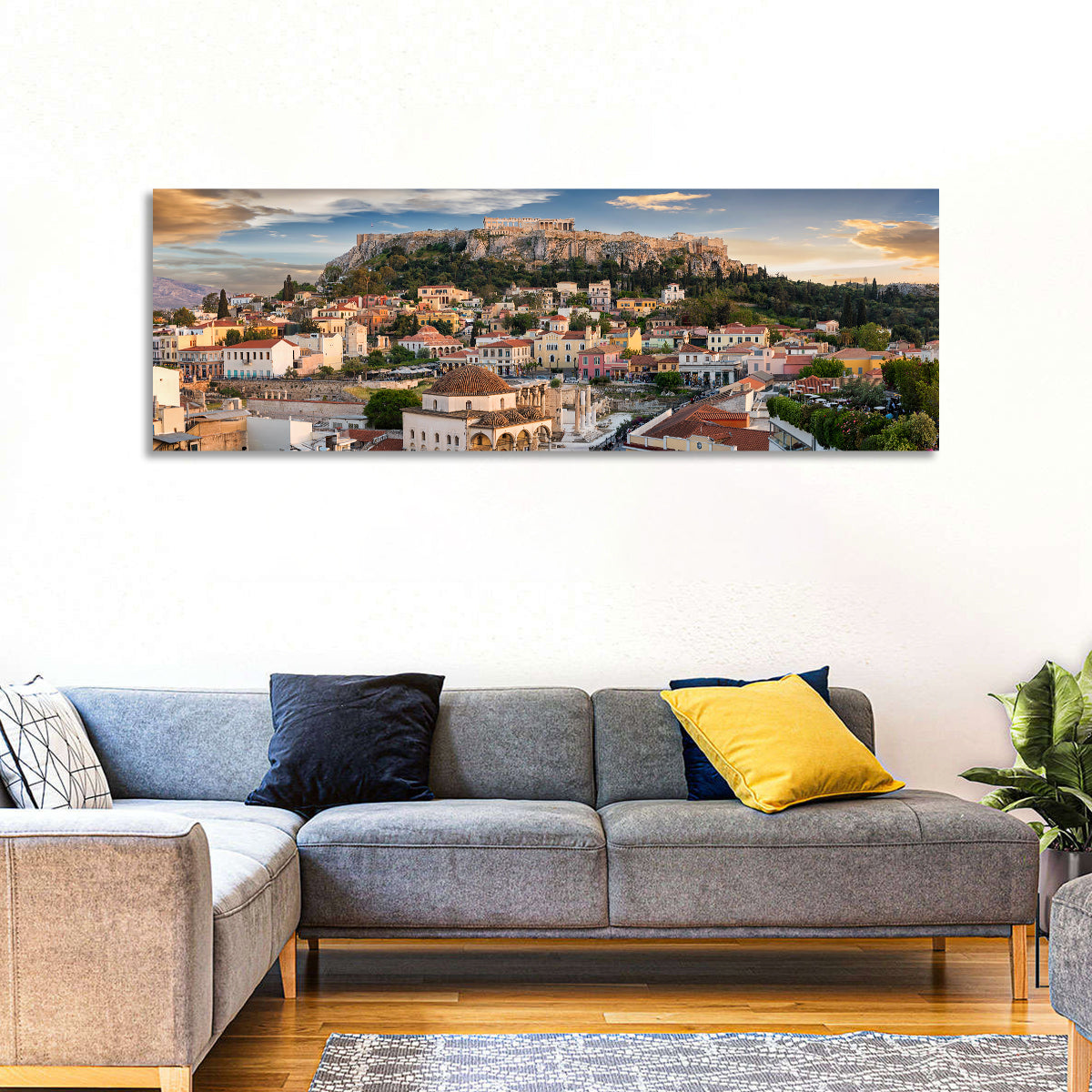Acropolis and Parthenon Over Athens at Golden Hour Wall Art