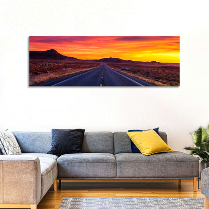 Infinite Desert Road Sunset Wall Art