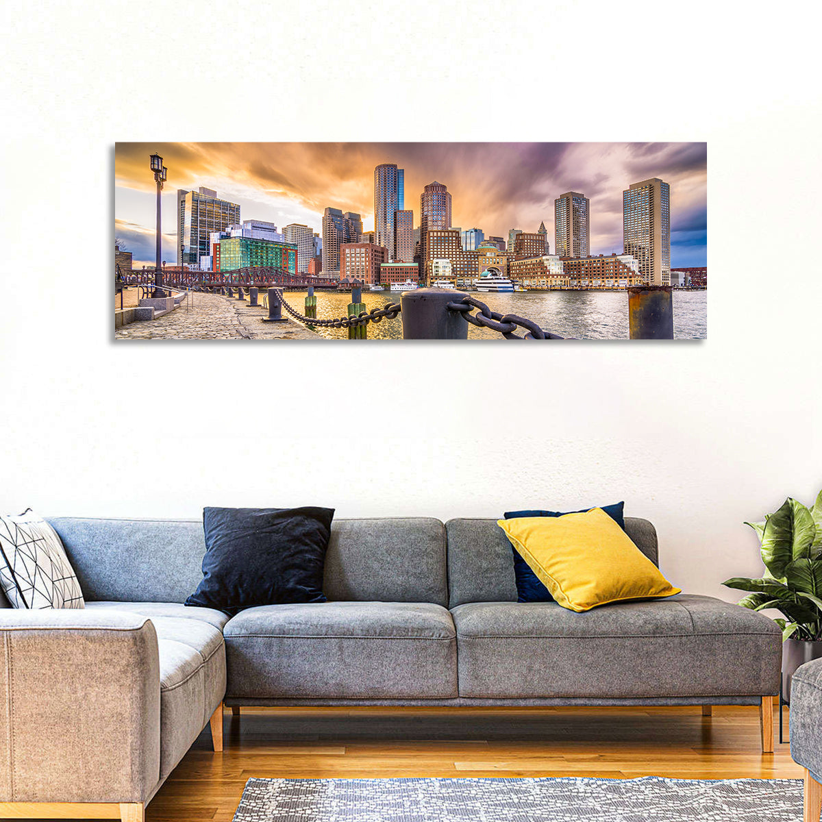 Boston Harbor at Dusk Wall Art