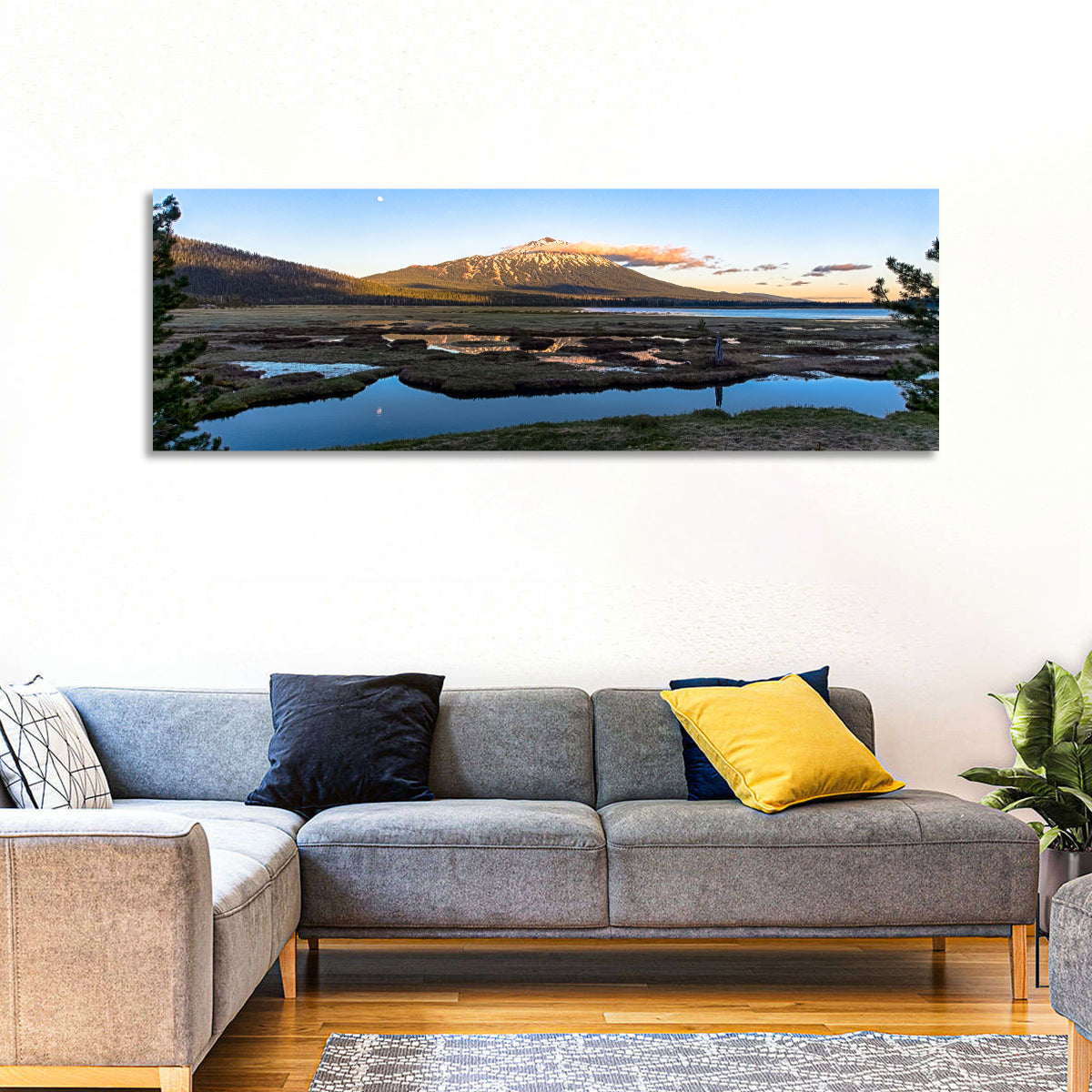 Mount Bachelor Moonlit Sunset Wall Art