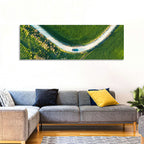 Aerial Farm Fields at Golden Hour Wall Art