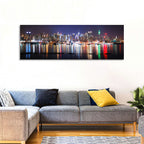 New York Skyline Mirror Reflection at Night Wall Art
