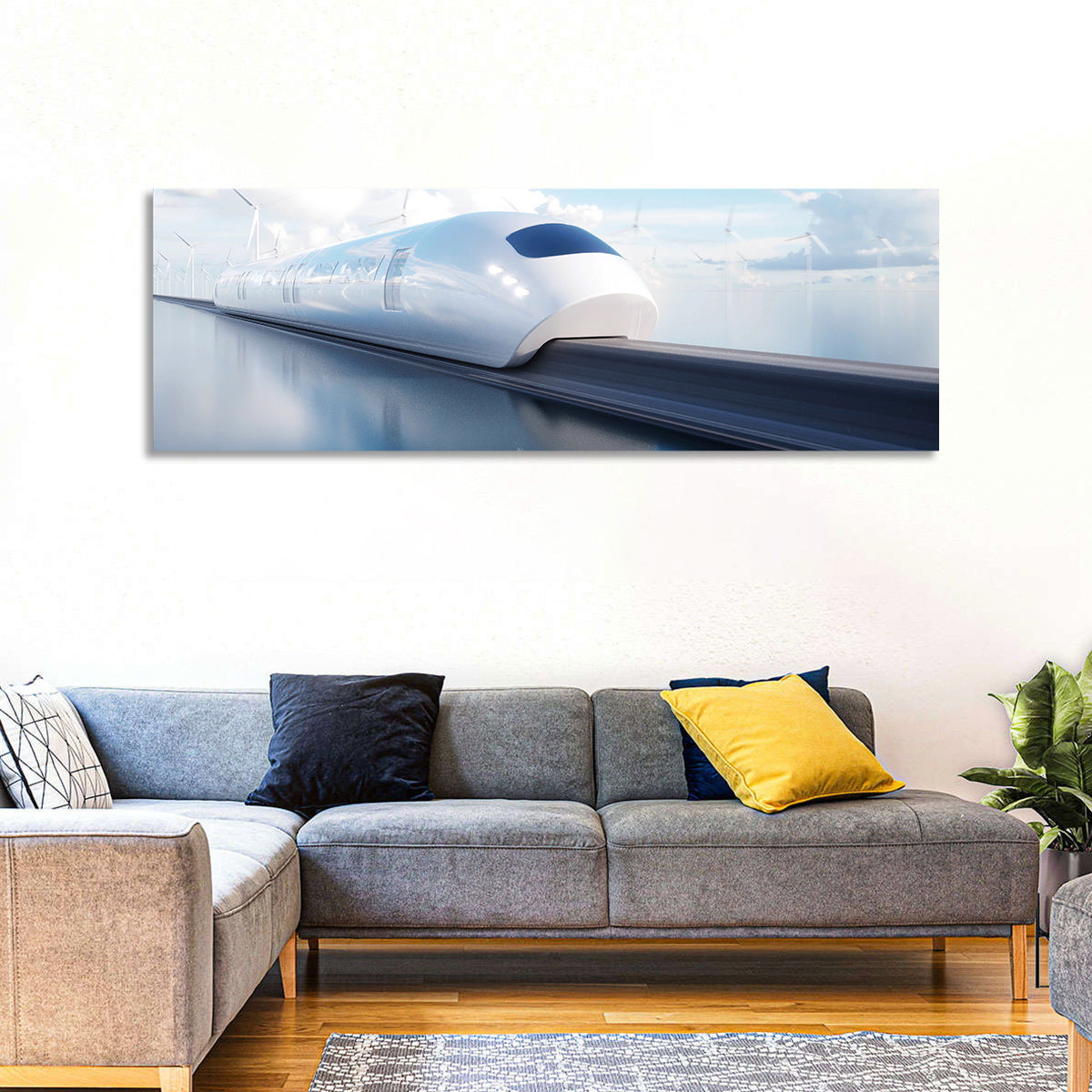Futuristic Monorail Perspective Wall Art