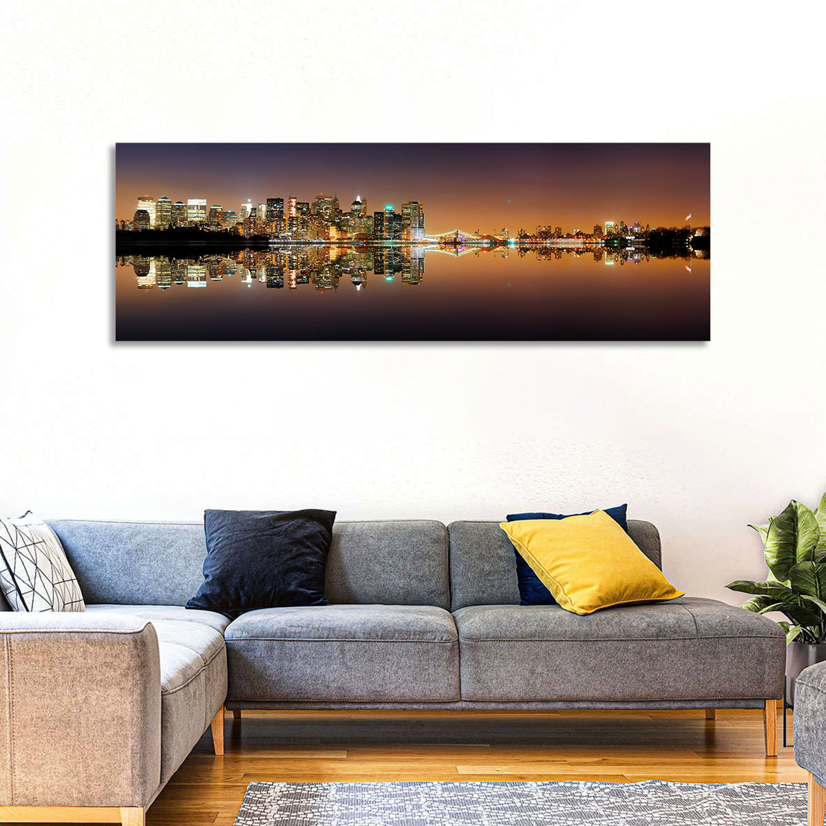 Manhattan Twilight Reflection Wall Art