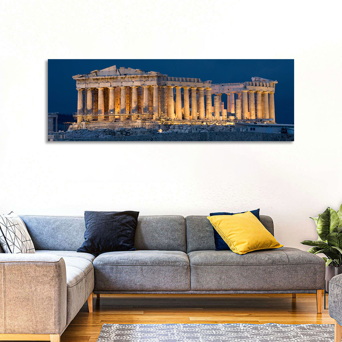 Illuminated Parthenon at Night Wall Art