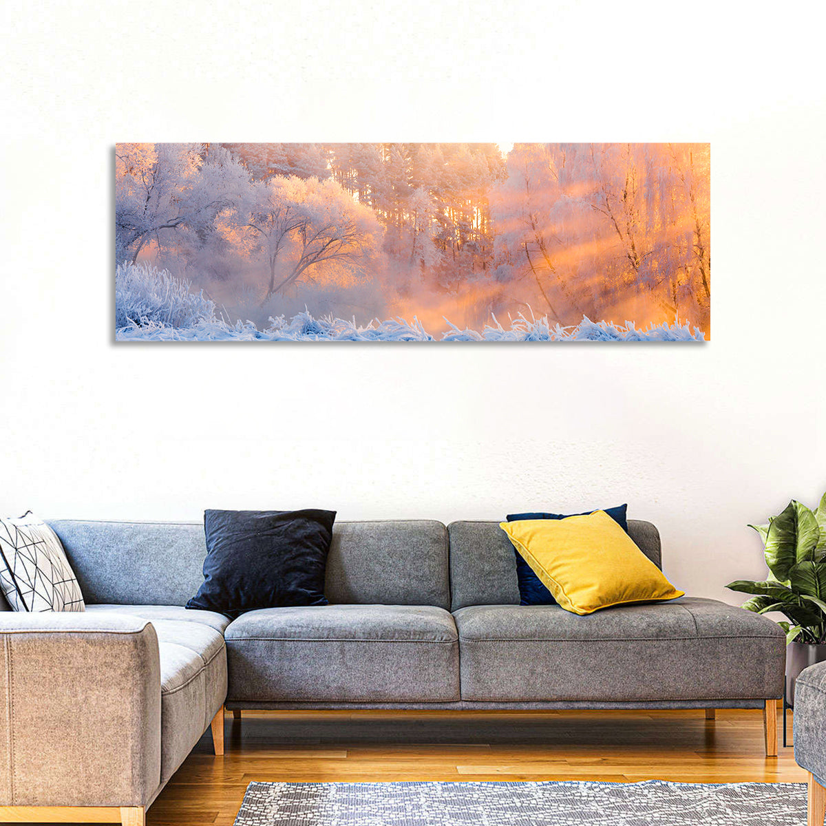 Sunlit Winter Forest Wall Art