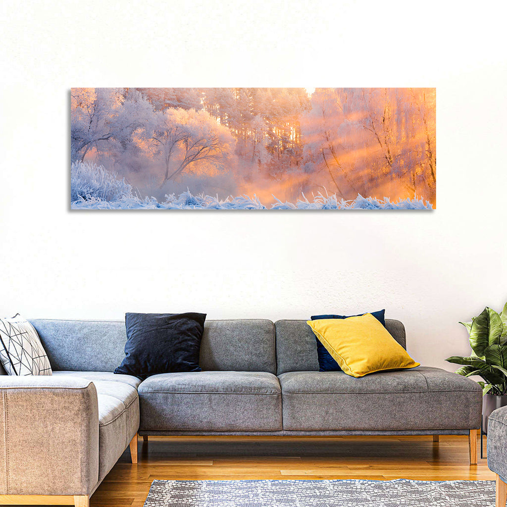 Sunlit Winter Forest Wall Art