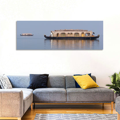 Thatched Houseboat on Vembanad Lake Wall Art