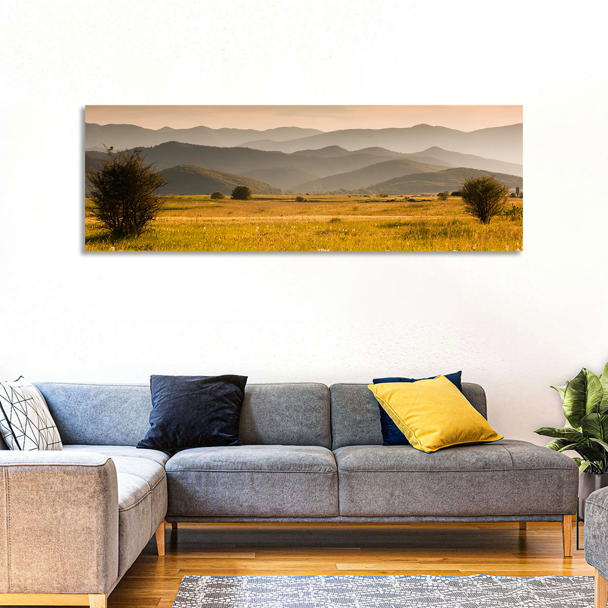 Golden Hour Countryside Hills Wall Art