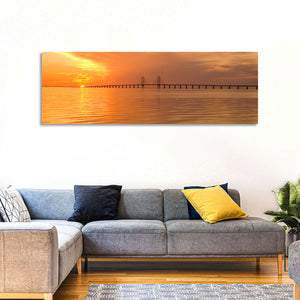 Oresunds Bridge Sunset Wall Art