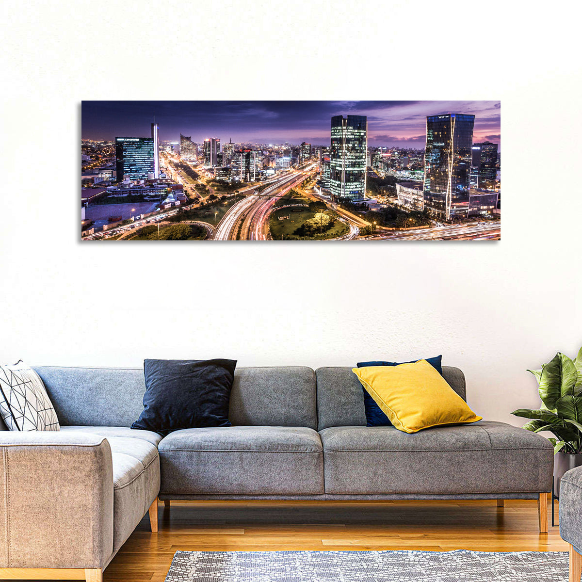 Lima Night Skyline Wall Art