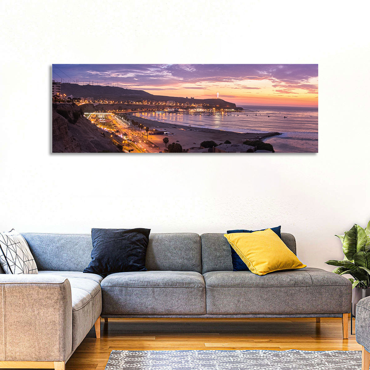 Playa Agua Dulce, Lima Wall Art in a room, panoramic