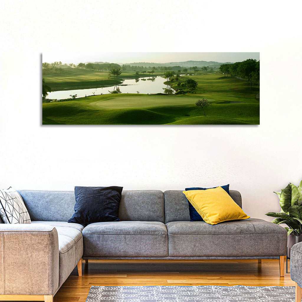 Golden Hour Putting Green by the Lake Wall Art