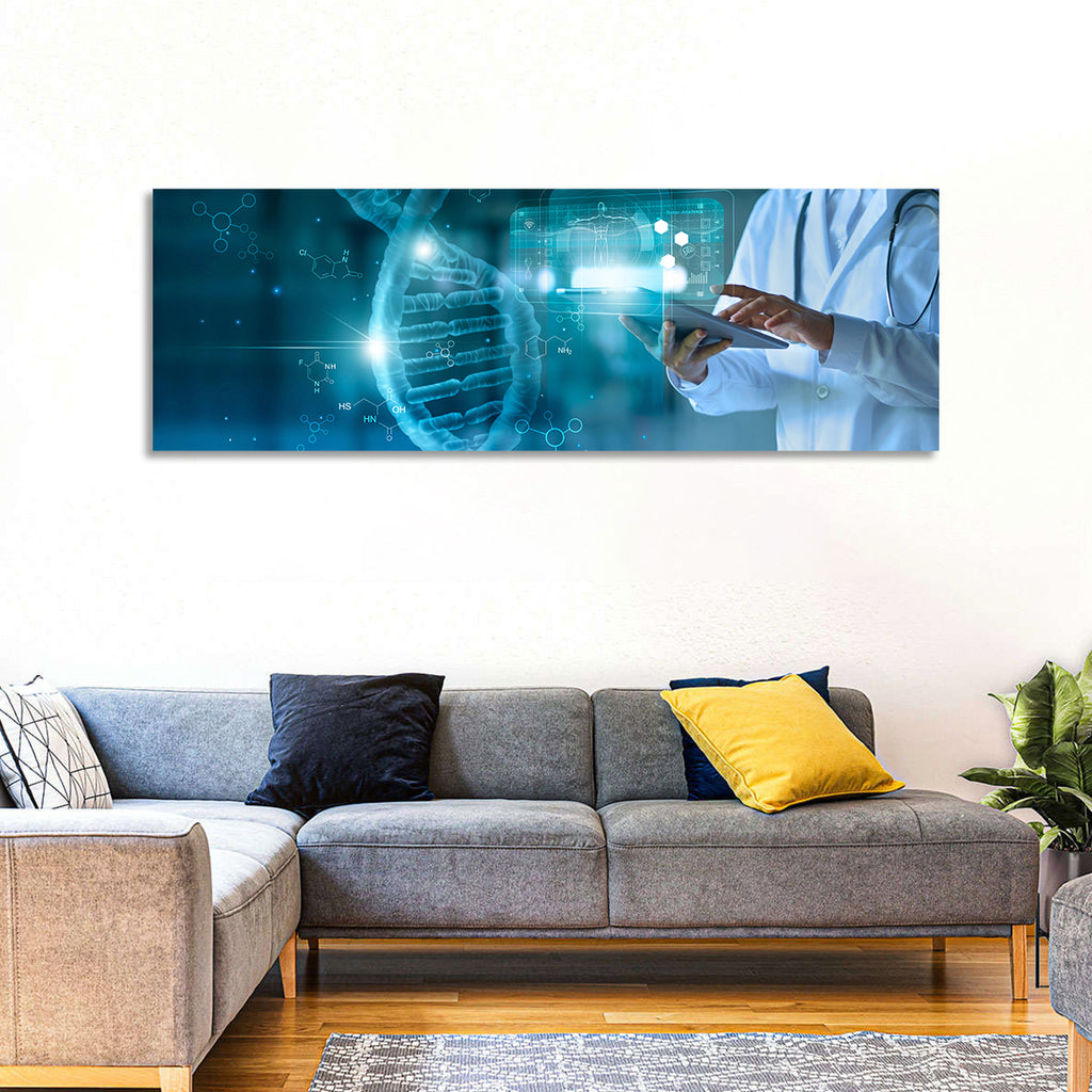 Doctor with Dna Helix Wall Art