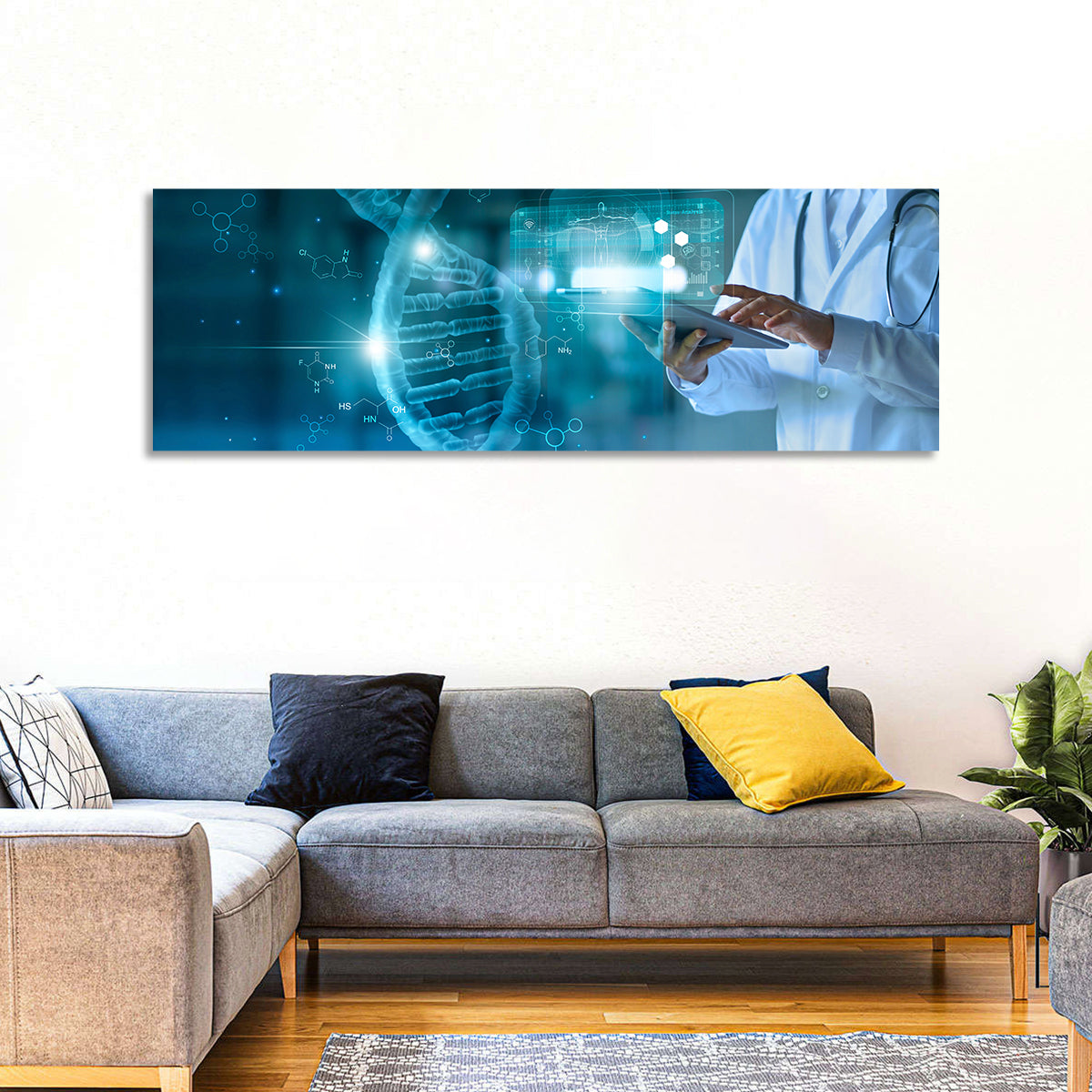 Doctor with Dna Helix Wall Art