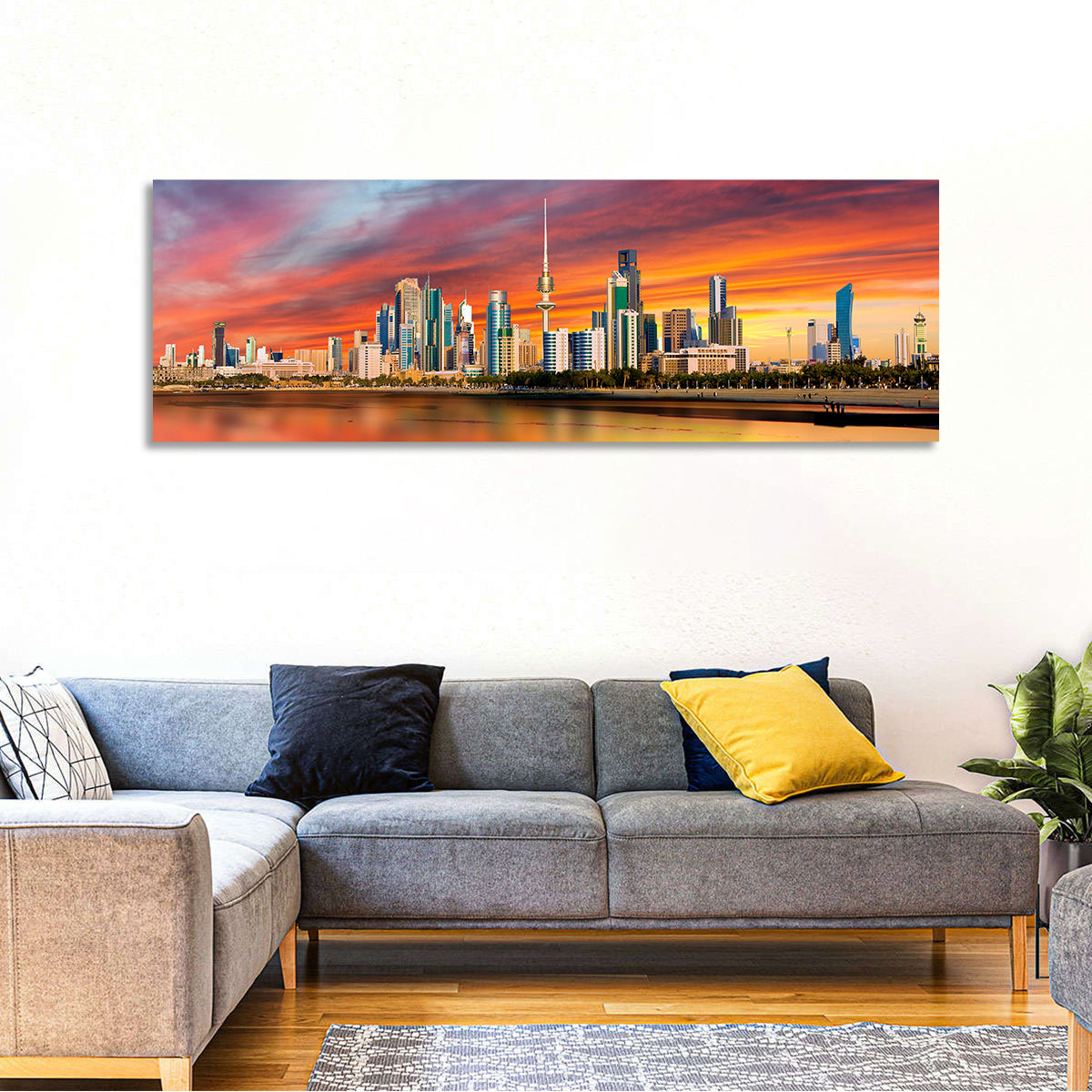 Shuwaikh Port at Dusk Wall Art