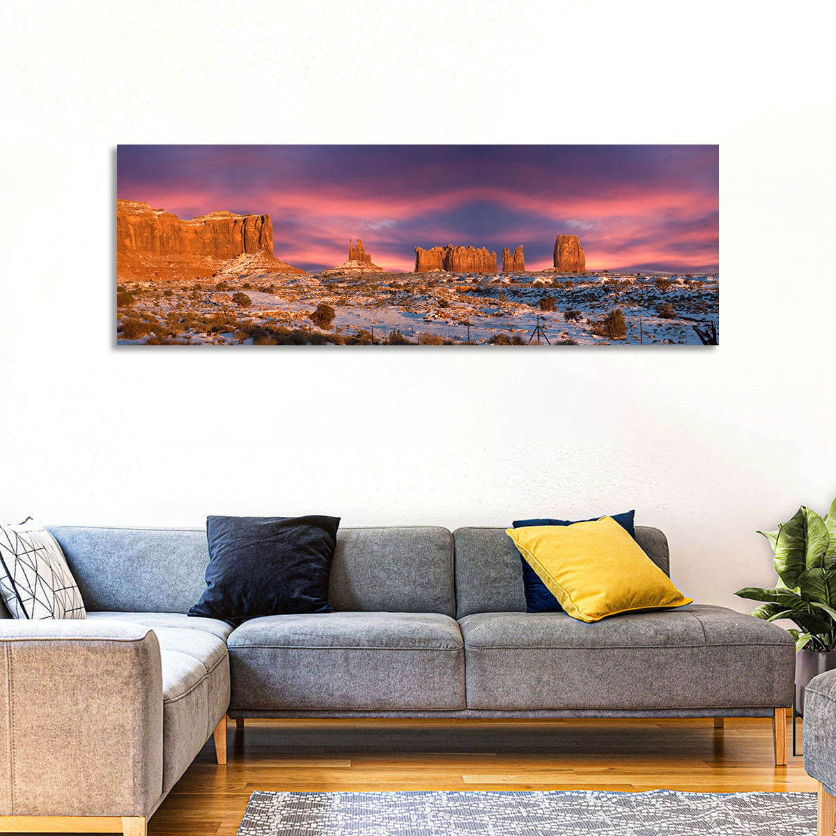 Snow-dusted Monument Valley Sunset Wall Art