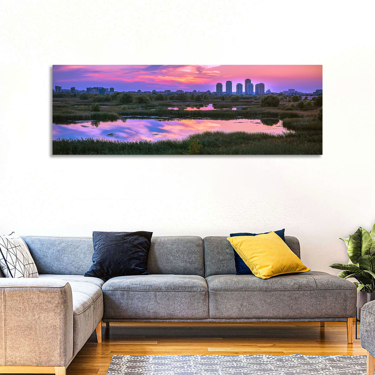 Vacaresti Park Sunset Reflection Wall Art