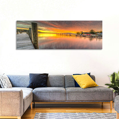 Meredith Bay Pier at Sunrise Wall Art