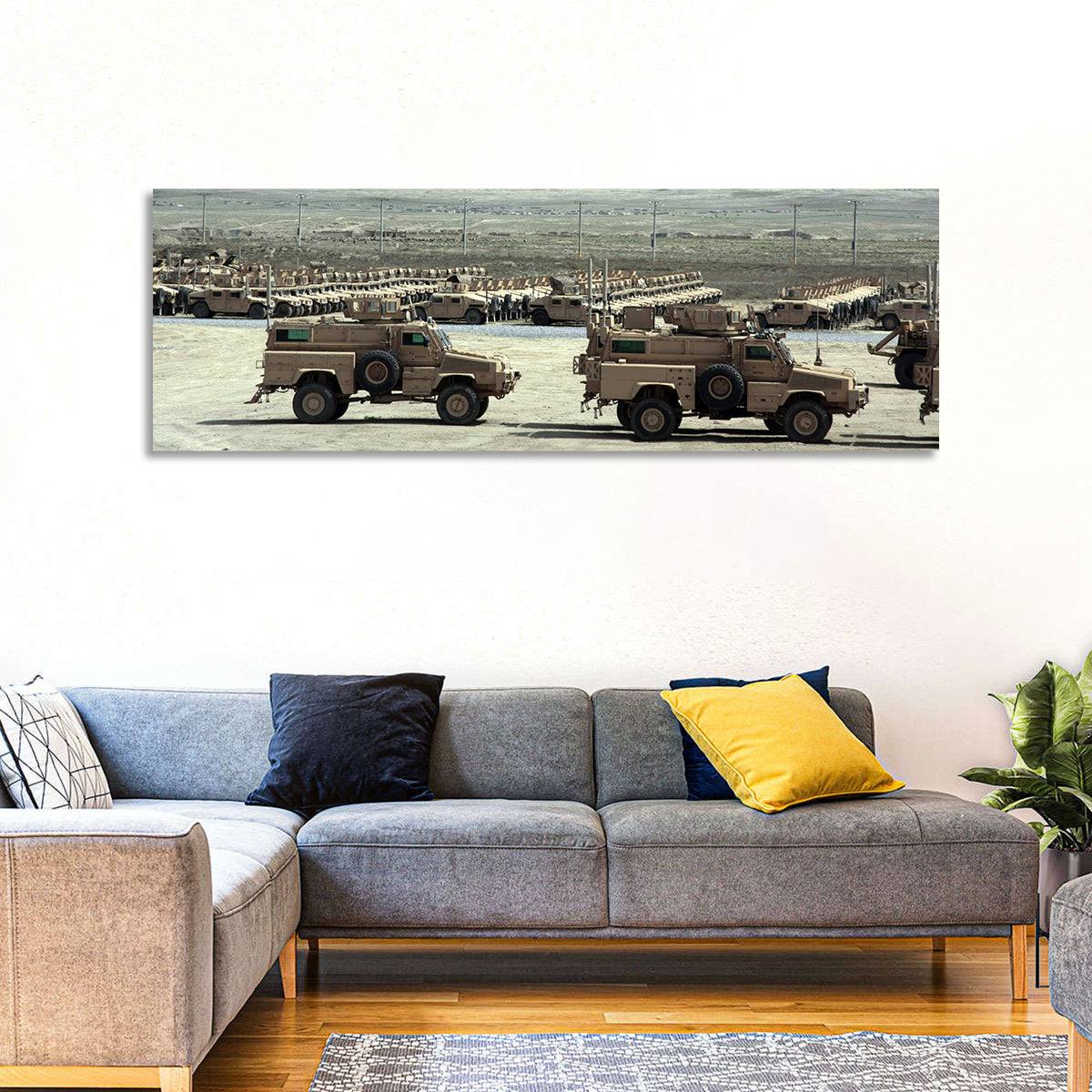 Mrap Vehicles in Desert Landscape Wall Art