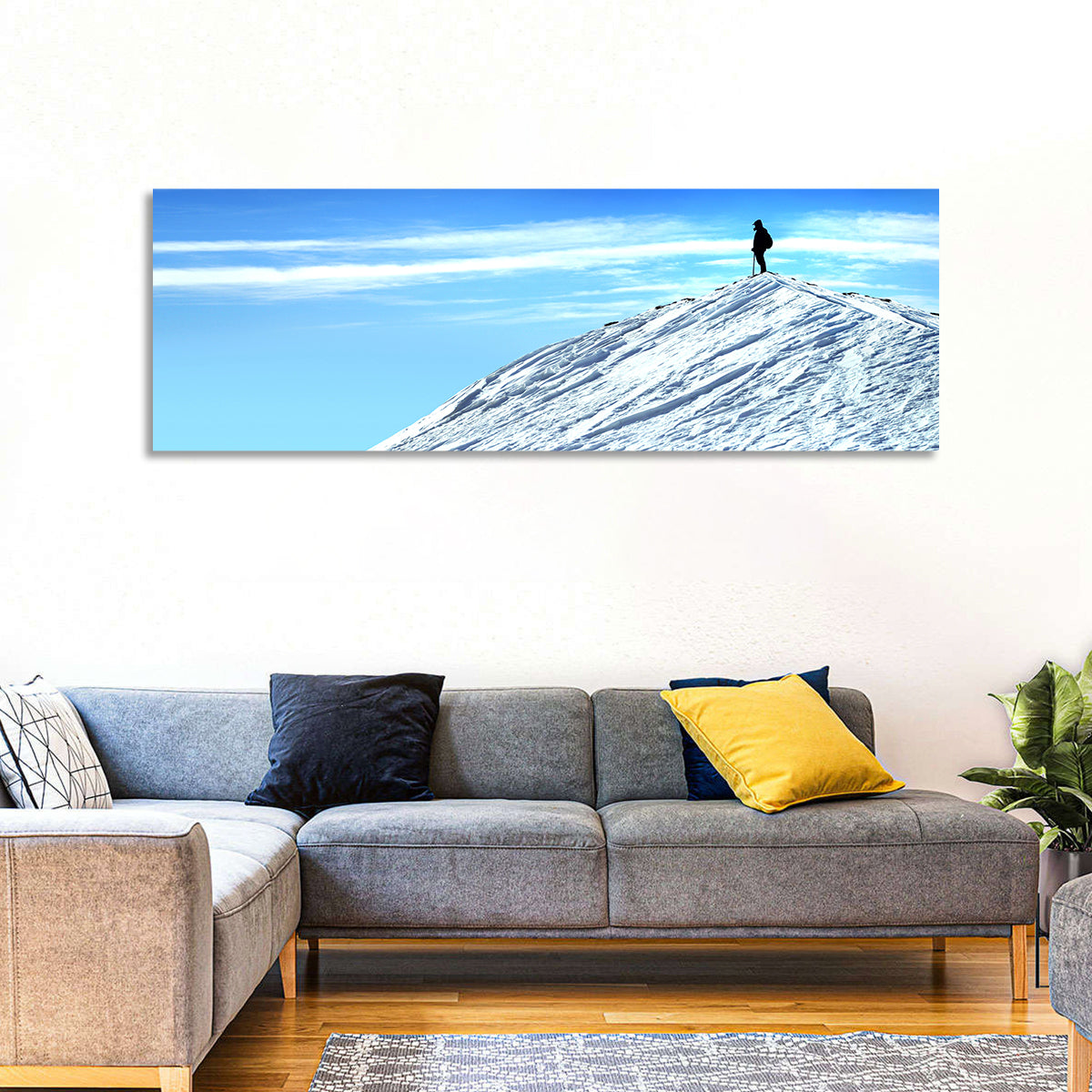 Mountaineer Summit Silhouette Wall Art