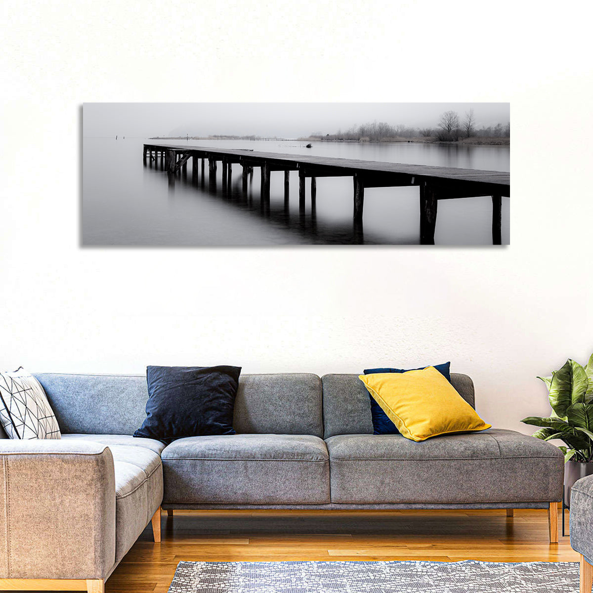 Misty Lake Jetty Wall Art