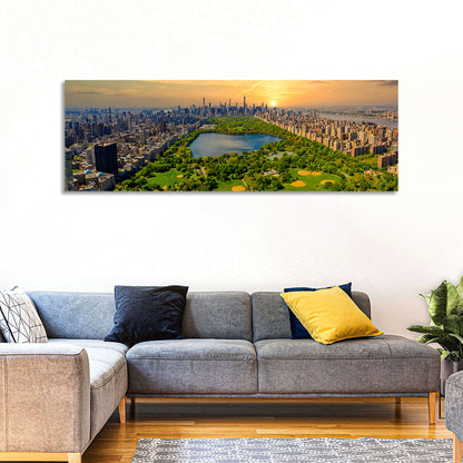 Central Park Reservoir at Dusk Wall Art