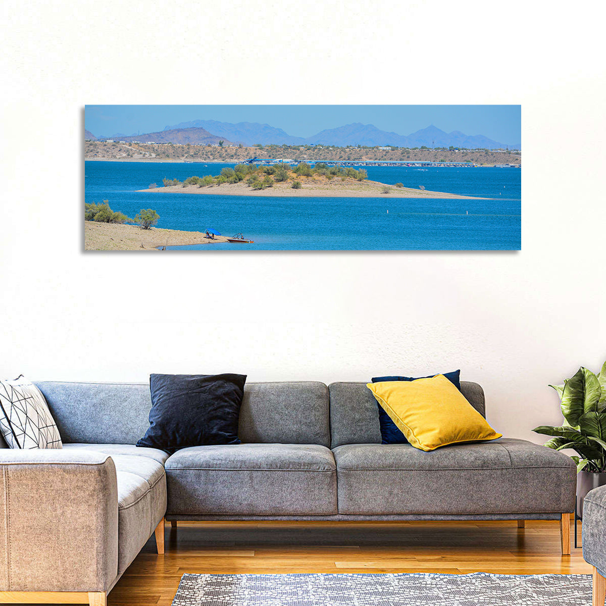 Lake Pleasant Shoreline with Boat Wall Art