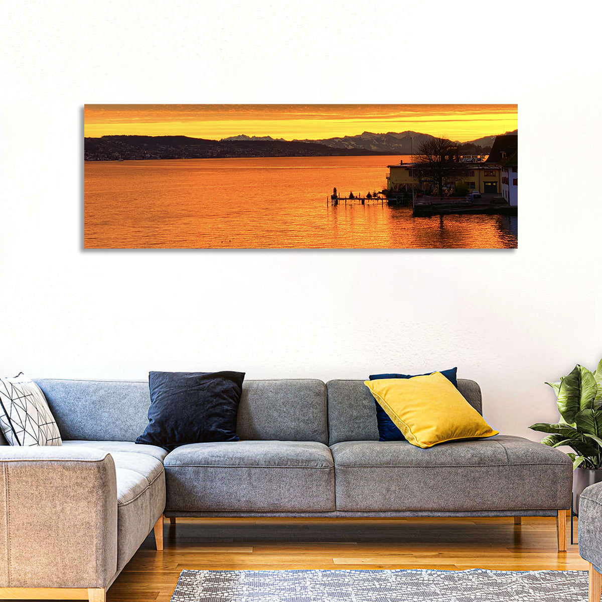 Lake Zurich Golden Sunset Wall Art