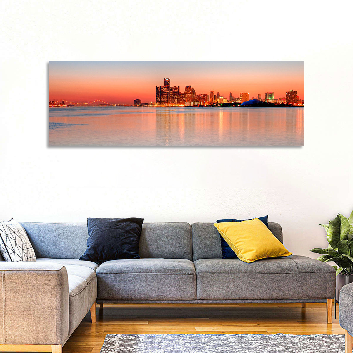 Detroit Golden Hour Skyline Wall Art