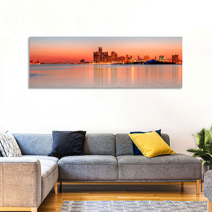 Detroit Golden Hour Skyline Wall Art