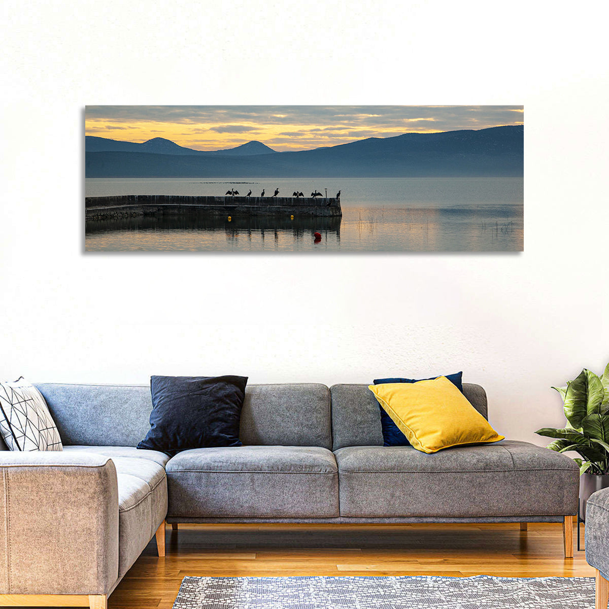 Lake Vrana Pier at Sunset Wall Art