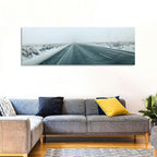 Foggy Winter Mountain Road Wall Art