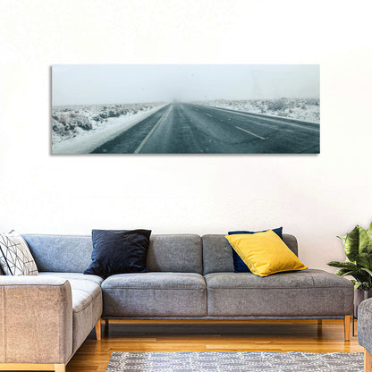 Foggy Winter Mountain Road Wall Art