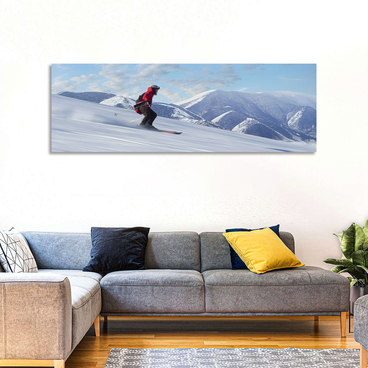 Skier on Snowy Mountain Slope Wall Art