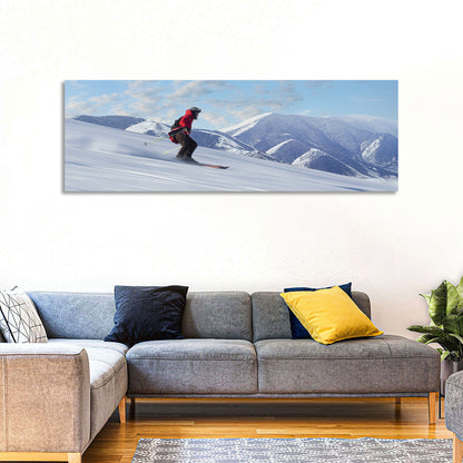 Skier on Snowy Mountain Slope Wall Art