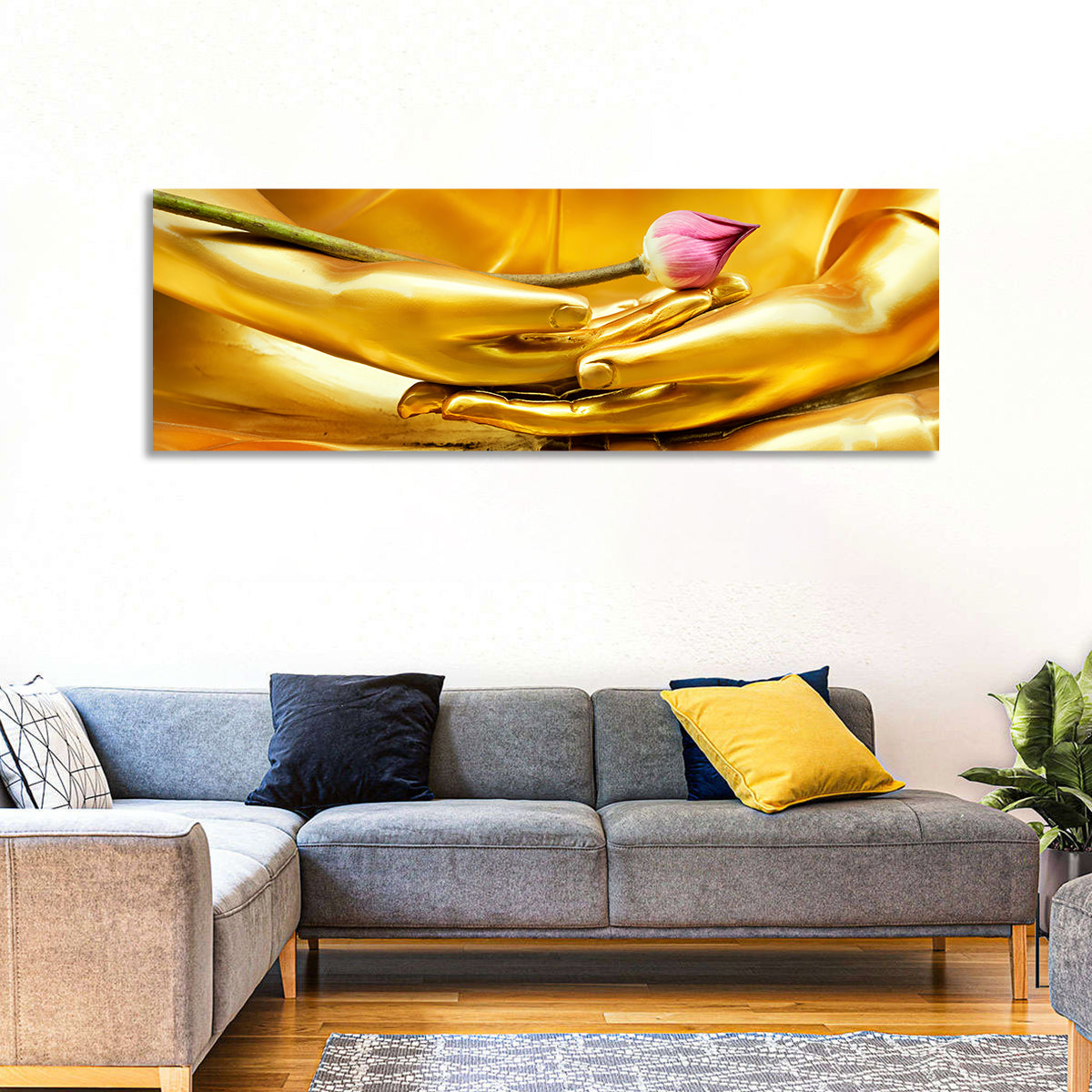 Buddha Hands with Lotus Wall Art
