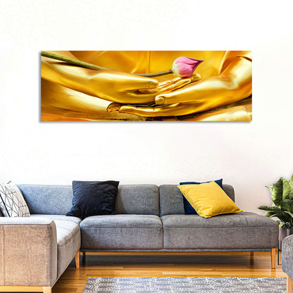 Buddha Hands with Lotus Wall Art