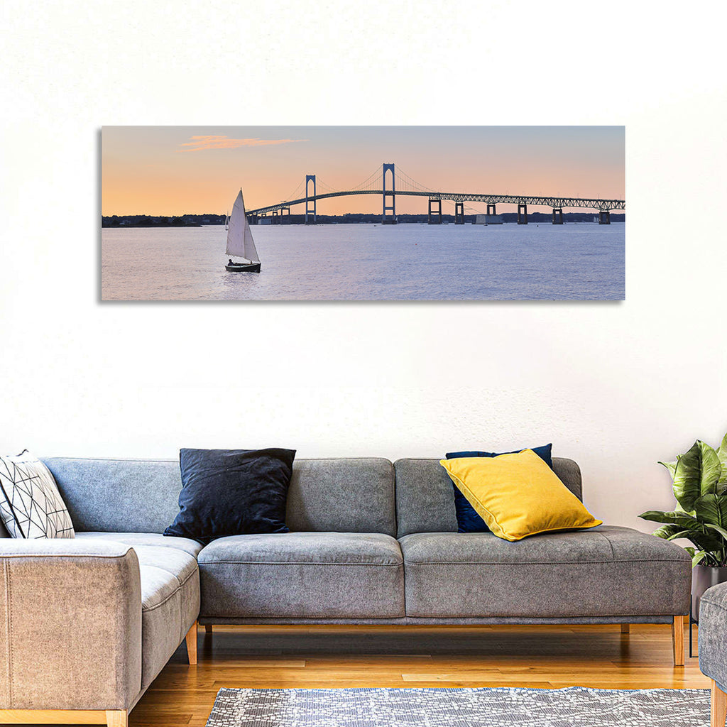 Newport Bridge at Sunset Wall Art