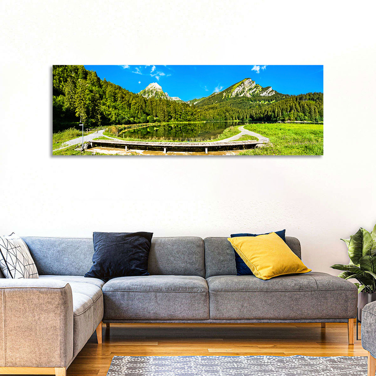 Seealpsee Footbridge Alpine Lake Wall Art