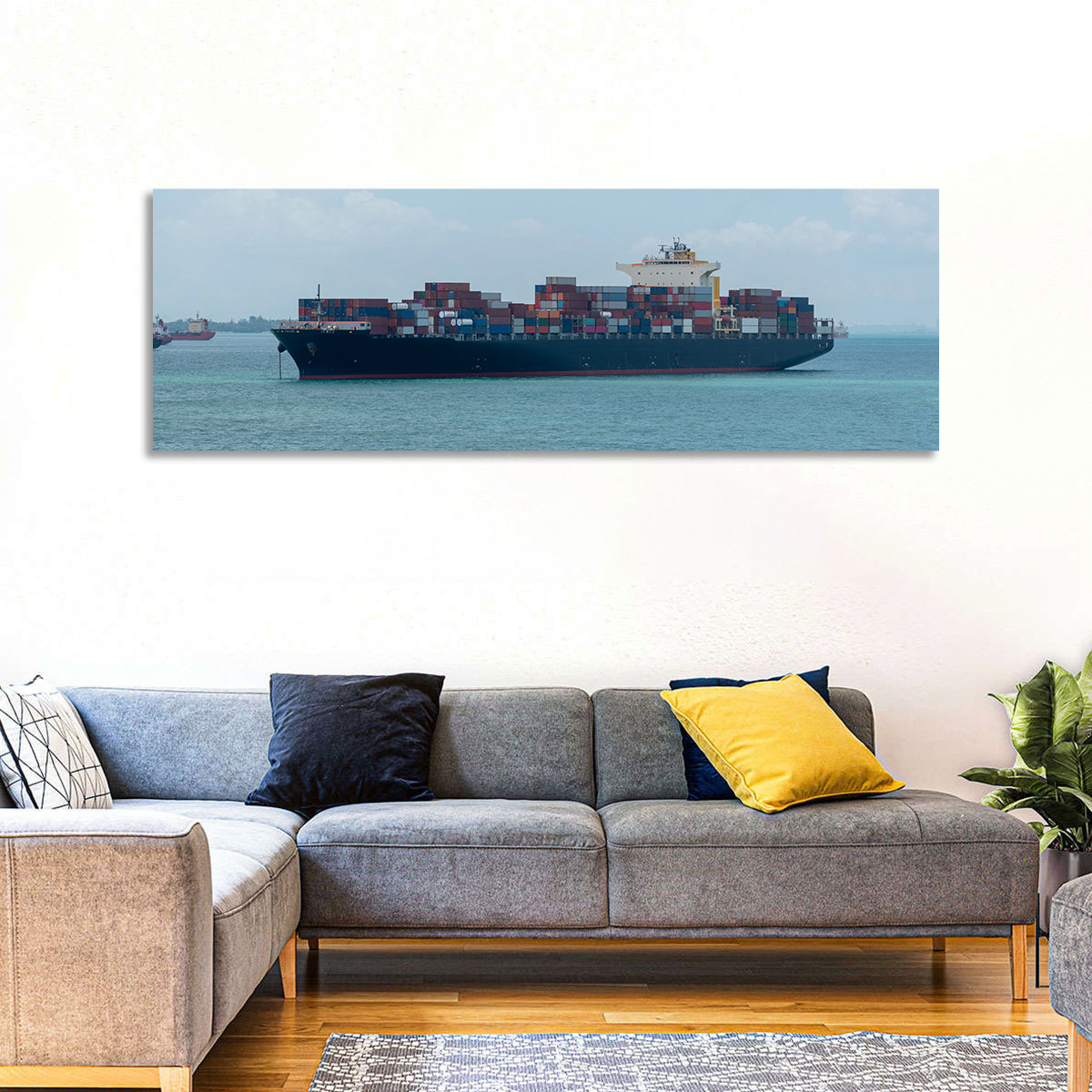 Harbor Container Ship at Sea Wall Art