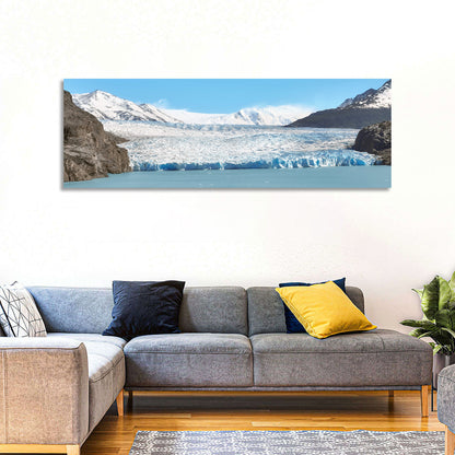 Grey Glacier and Blue Glacial Lake Wall Art