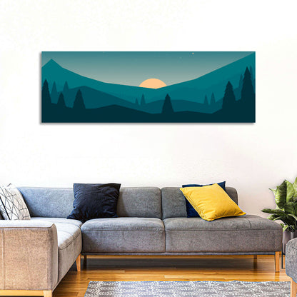 Black Forest Sunset Illustration Wall Art