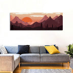 Mars Sunset Over Mountains Wall Art