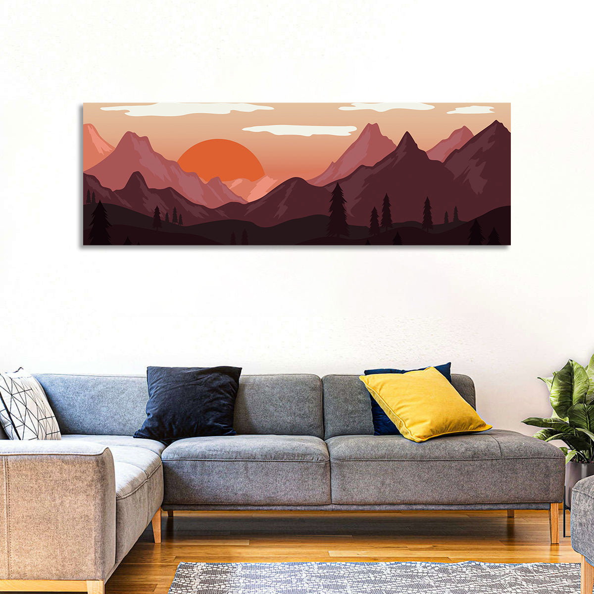 Mars Sunset Over Mountains Wall Art
