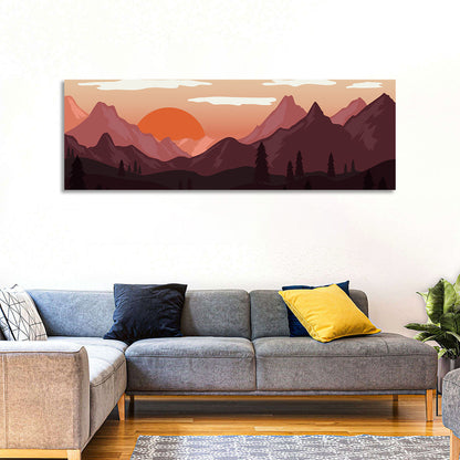 Mars Sunset Over Mountains Wall Art