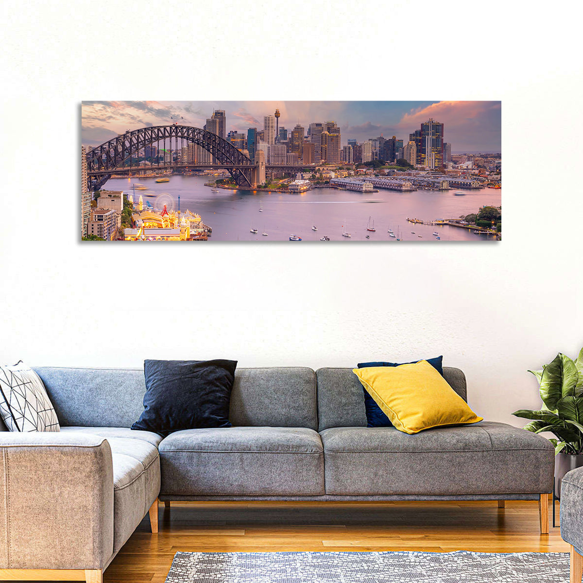 Sydney Harbour Bridge at Golden Twilight Wall Art